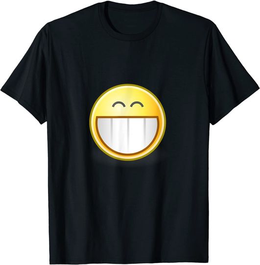 Discover T-shirt Unissexo Manga Curta com Emoji Rosto Sorridente Desdentado