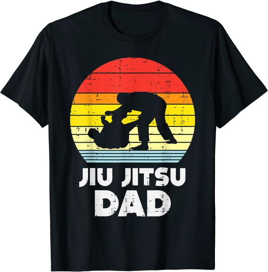 Discover T-shirt para Homem e Mulher Retro Pai de Jiu Jitsu