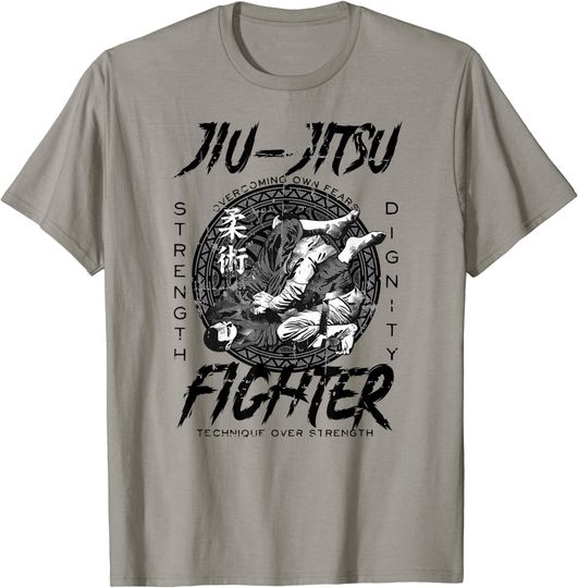 Discover T-shirt para Homem e Mulher com Estampa de Lutadores de Jiu Jitsu