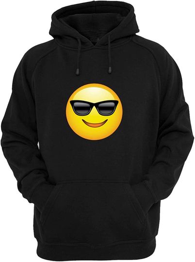 Discover Hoodie Unissexo Emoji Rosto Sorridente com Óculos de Sol