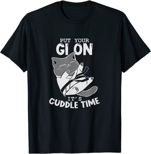 Discover T-shirt para Homem e Mulher Gato de Luta Jiu Jitsu It’s Cuddle Time