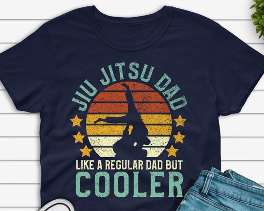 Discover T-shirt para Homem e Mulher Jiu Jitsu Dad Presente no Dia dos Pais