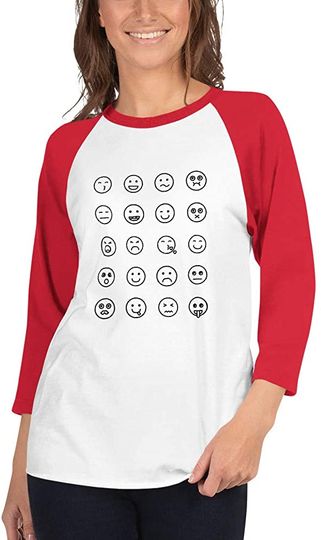 Discover T-shirt Manga 3/4 Raglan Emojis