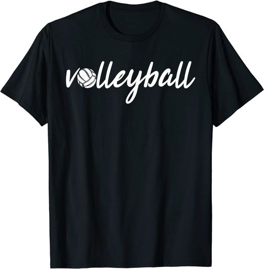 Discover T-shirt para Homem e Mulher Simples com Voleibol