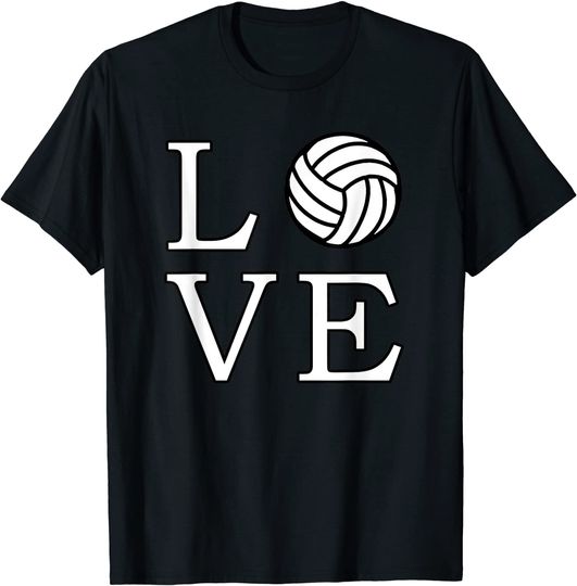 Discover T-shirt para Homem e Mulher Amor de Voleibol