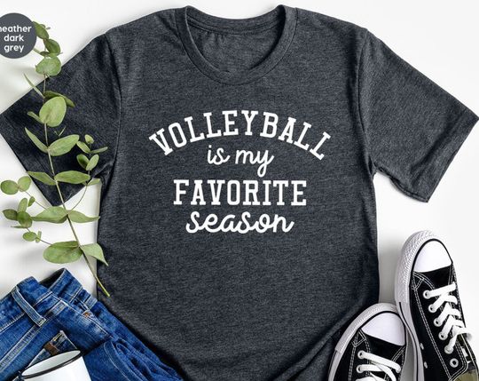 Discover T-shirt para Homem e Mulher Volleyball Is My Favorite Season