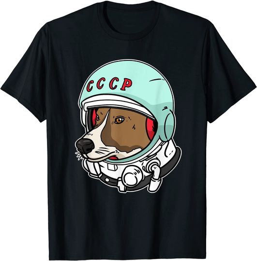 Discover T-shirt Unissexo Manga Curta Cão Em Viagem Espacial