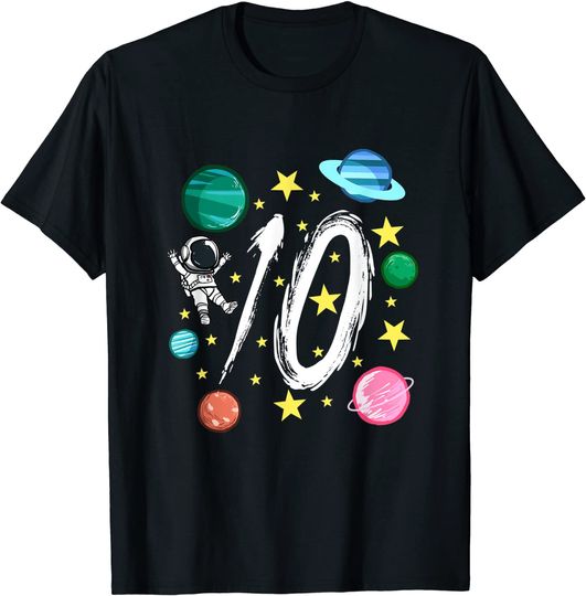 Discover T-shirt Unissexo Manga Curta Presentes de 10 Anos Astronauta