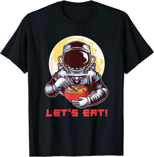 Discover T-shirt Unissexo Manga Curta Astronauta E Ramen No Espaço