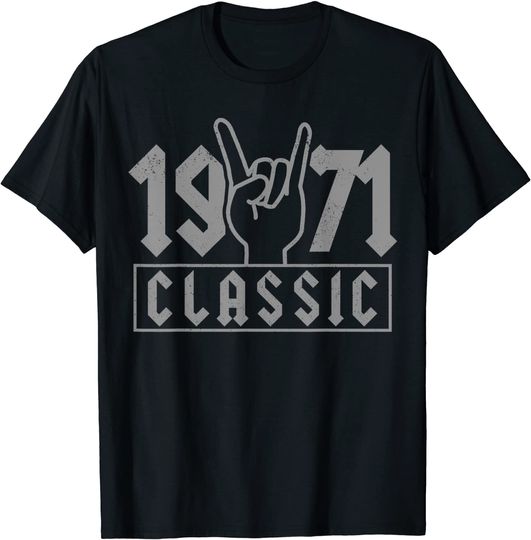 Discover T-shirt para Homem e Mulher Presente 1971 Clássico Rock N Roll