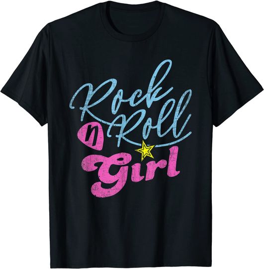 T-shirt para Homem e Mulher Rock N Roll Girl Halloween