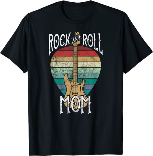 T-shirt para Homem e Mulher Presente Vintage Rock N Roll Mom