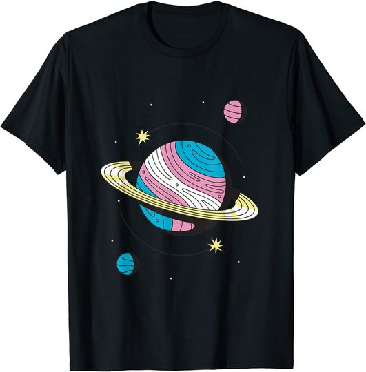 Discover T-shirt Unissexo Manga Curta Um Planeta Colorido No Sistema