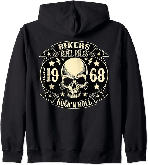 Discover Hoodie Unissexo Rock N Roll Bikers 60s