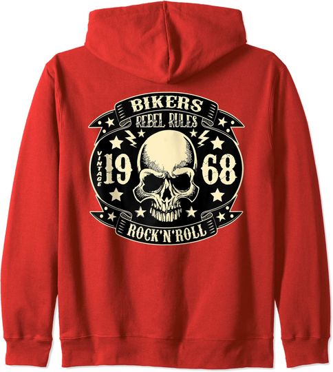 Hoodie Unissexo Rock N Roll Bikers 60s
