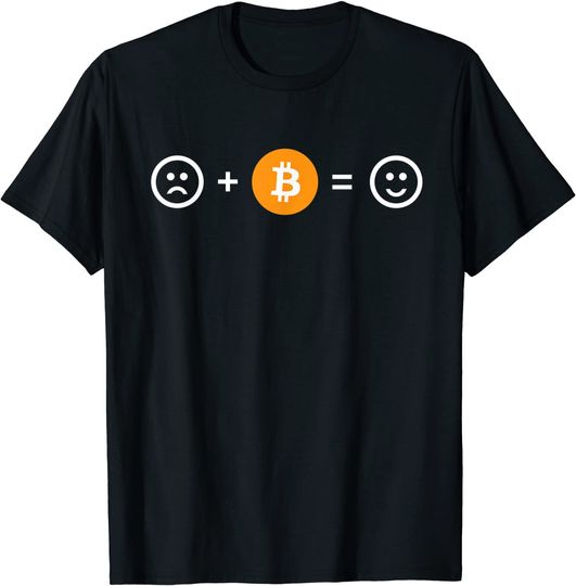 T-shirt para Homem e Mulher Bitcoin Tão feliz