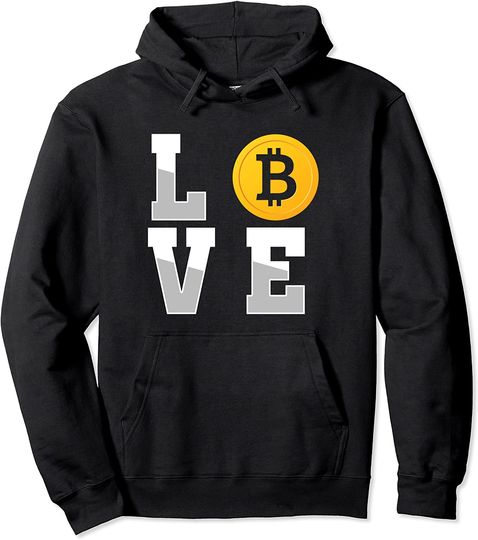 Discover Hoodie Unissexo Amor de Bitcoin Criptomoeda