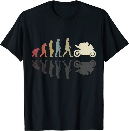 Discover T-shirt Unissexo Manga Curta Sombra E Evolução De Motociclista
