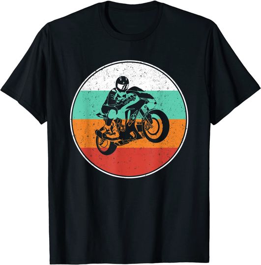 Discover T-shirt Unissexo Manga Curta Corrida de Motocicleta