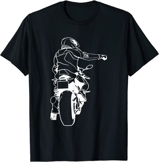 Discover T-shirt Unissexo Manga Curta Motociclista E Saudação