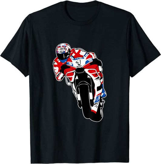 Discover T-shirt Unissexo Manga Curta com Motociclista