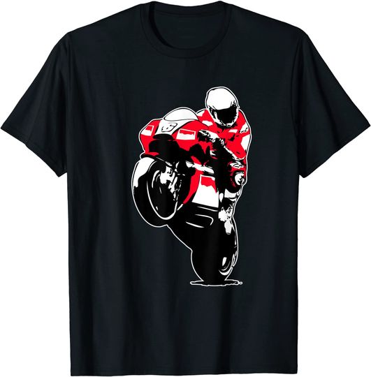 Discover T-shirt Unissexo Manga Curta Motociclista Corrida
