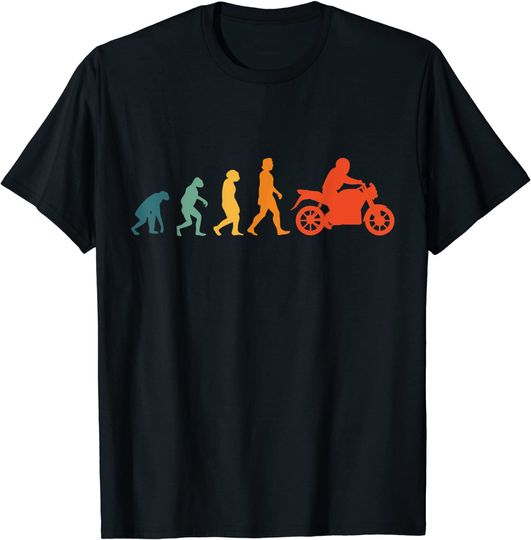 Discover T-shirt Unissexo Manga Curta Evolução Motociclista