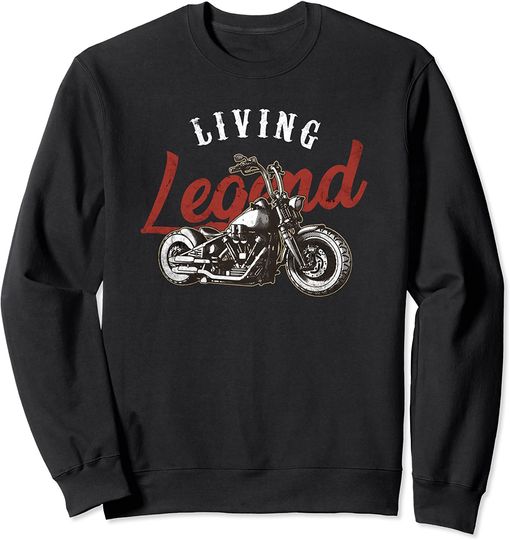 Discover Suéter Unissexo Vintage Living Legend Motociclista