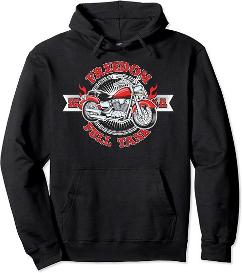 Discover Hoodie Unissexo Motociclista Freedom Is A Full Tank