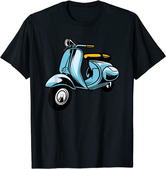 Discover T-shirt Unissexo Manga Curta Scooter Azul