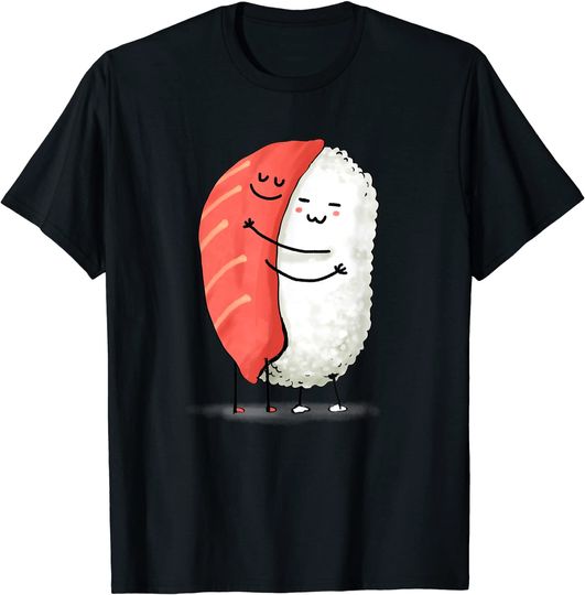 Discover T-shirt para Homem e Mulher Sushi Hug Each Other Japan