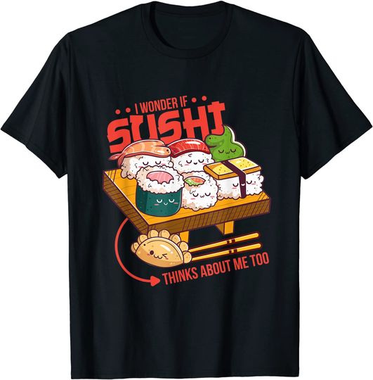 Discover T-shirt para Homem e Mulher Sushi Anime Otaku Comida Japonesa
