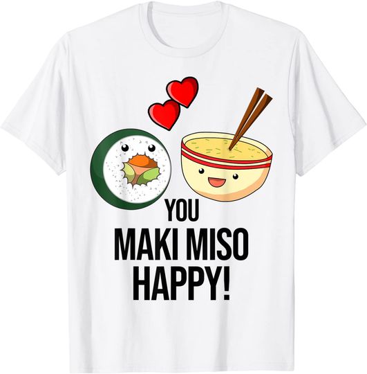 Discover T-shirt para Homem e Mulher Sushi Maki da Comida Japonesa