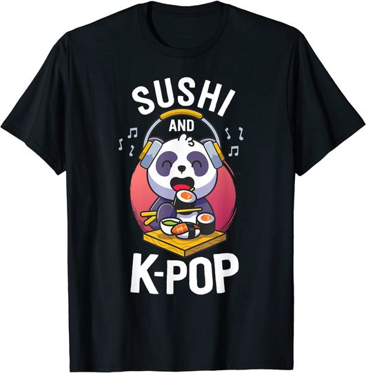 Discover T-shirt para Homem e Mulher Sushi e K-Pop Kawaii