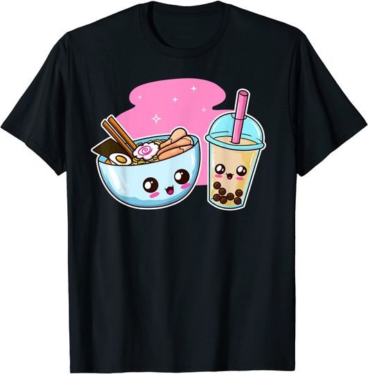Discover T-shirt para Homem e Mulher Ramen Bubble Tea