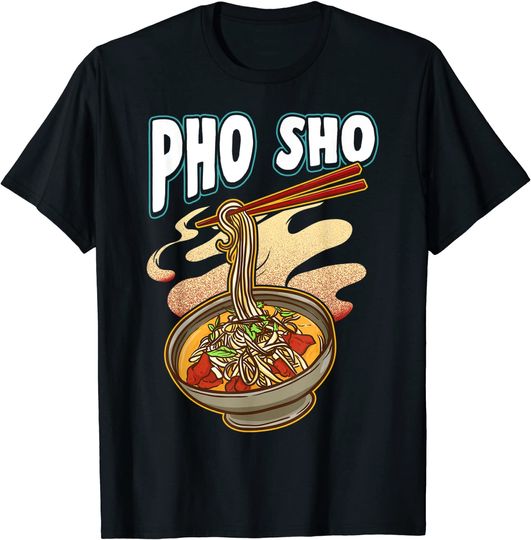 Discover T-shirt para Homem e Mulher Tigela de Sopa de Macarrão Vietnamita