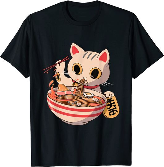 Discover T-shirt Unissexo Kawaii Anime Tigela de Ramen