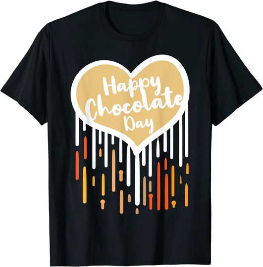 Discover T-shirt para Homem e Mulher Coração de Chocolate Happy Chocolate Day
