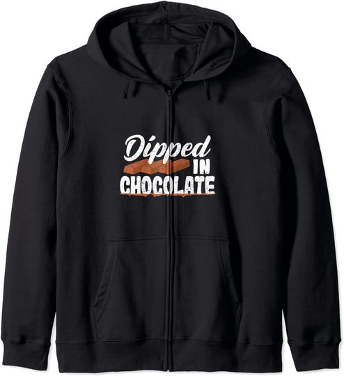 Discover Hoodie com Fecho-éclair Unissexo Dipped in Chocolate