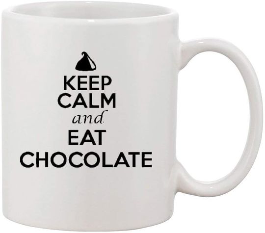 Caneca de Cerâmica Clássica com Keep Calm And Eat Chocolate