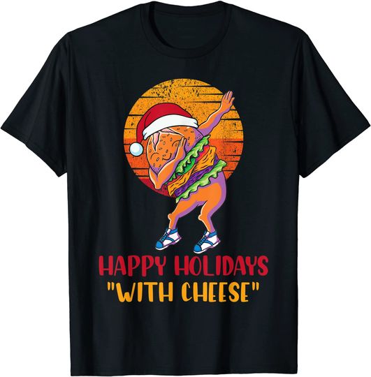 Discover T-shirt para Homem e Mulher Boas Festas Cheeseburger Natal Dabbing Burger