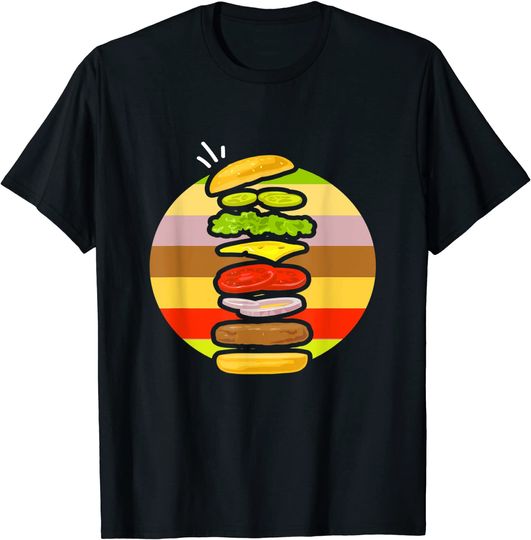 Discover T-shirt para Homem e Mulher com Estampa de Hambúrguer