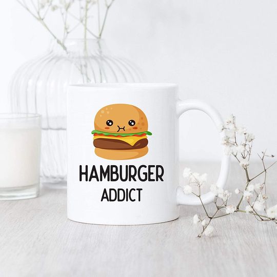 Discover Caneca de Cerâmica Clássica Hamburger Addict