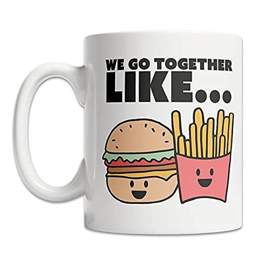 Caneca de Cerâmica Clássica de Best Friends We Go Together Like Hamburger and Chips