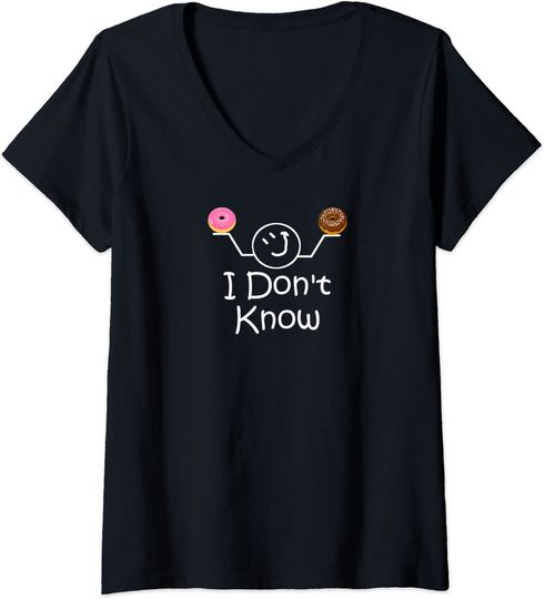 Discover T-shirt para Mulher Engraçado com Rosquinha Decote em V