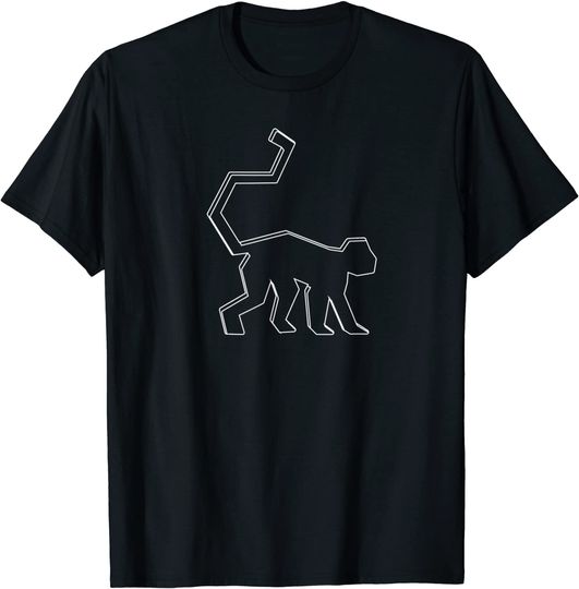 T-shirt para Homem e Mulher Contorno Poligonal de Animais Macacão