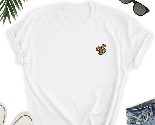 Discover T-shirt para Homem e Mulher com Impressão de Esquilo