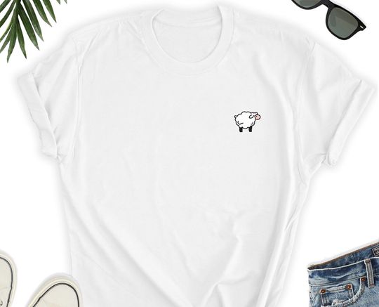 Discover T-shirt para Homem e Mulher com Impressão de Ovelha Pequena