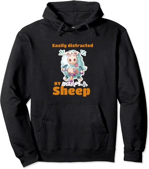 Discover Hoodie Unissexo Easily Distracted By Sheep