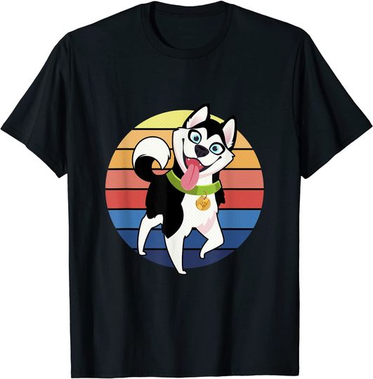 Discover T-shirt para Homem e Mulher Divertido com Husky